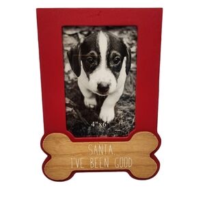 Christmas Wooden Dog Picture Frame